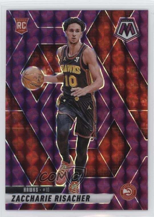 2024-25 Panini Mosaic Rookies Purple Prizm /99 Zaccharie Risacher #213 Rookie RC