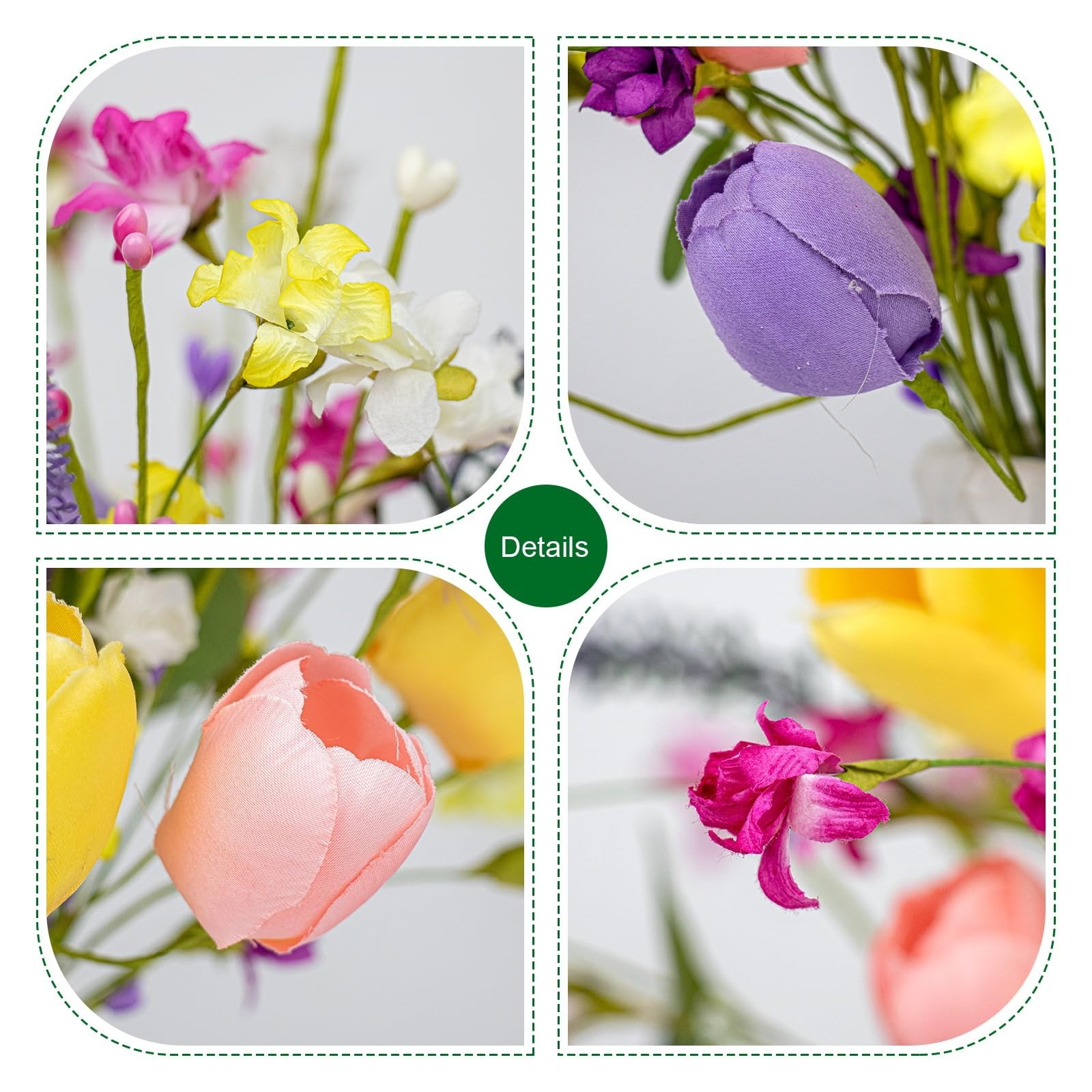 Spring Green Pack Artificial Spring Flowers 12 Pack Spring Flower Stems 17 Inch Floral ...