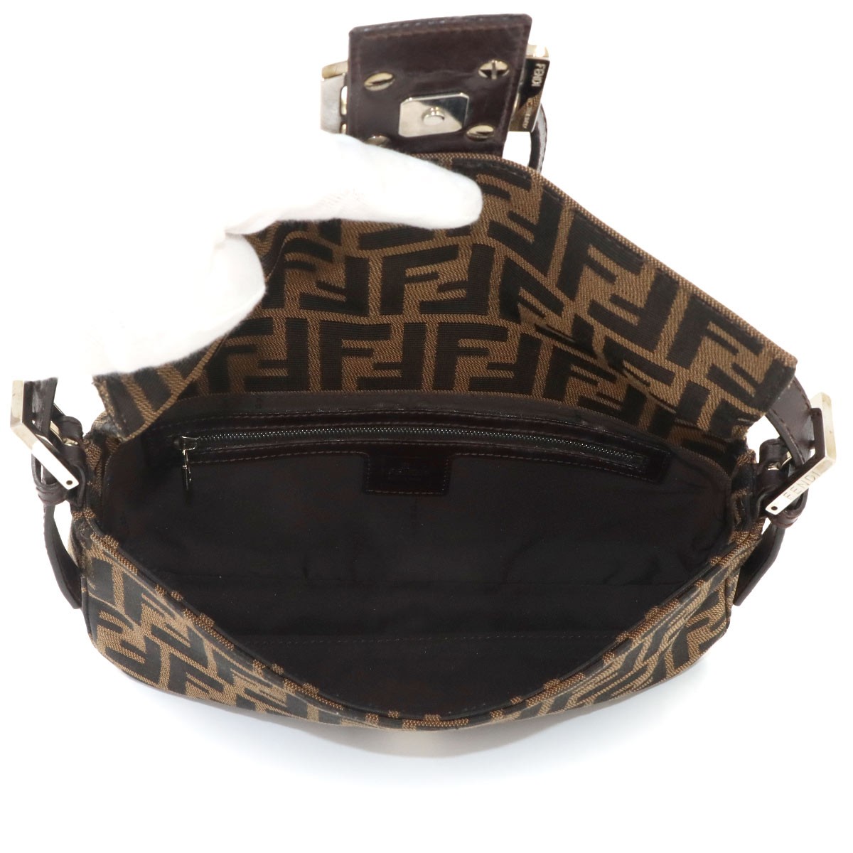 FENDI Zucca Mamma Baguette Shoulder Bag Canvas Leathe… - Gem