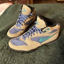 VINTAGE Nike Caldera Boots Women's 10 Suede Hiking Gray Aqua Blue