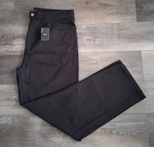 Huf Original Denim Jeans Pants Straight Loose Fit Black Mens Size 36x32 NWT