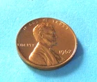 1962       BRILLIANT RED PROOF   WHEAT CENT  #1