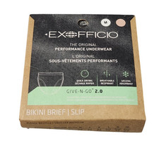 ExOfficio Womens M Give-N-Go 2.0 Bikini Brief Slip Underwear Panties Buff Nude