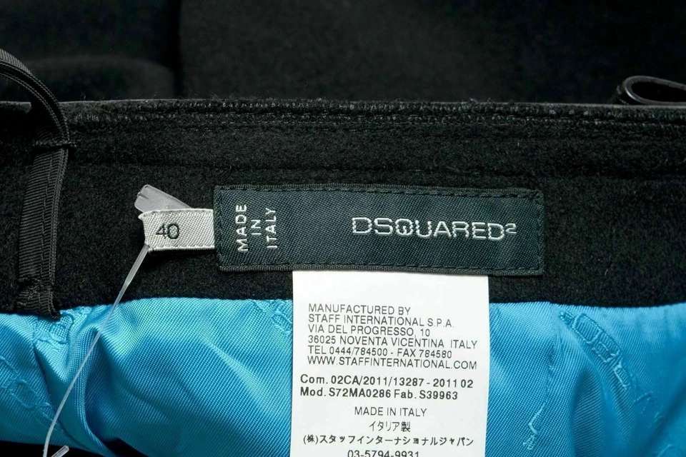 Falda lápiz negra de angora de lana para mujer Dsquared2 US S IT 40 Foto 4 de 4