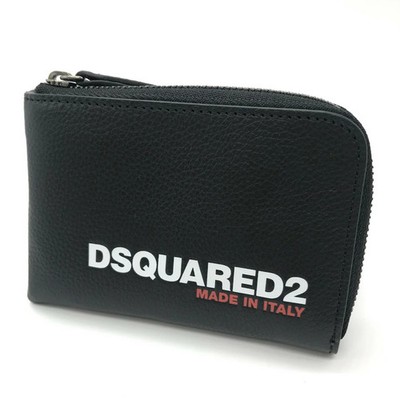 DSQUARED2 BOB ZIP COMPACT COIN WALLET S82WA0041 Black - Preowned