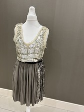 3.1 Philip Lim Silk And Sequin Cocktail Dress Size 2 Uk 6 Xs