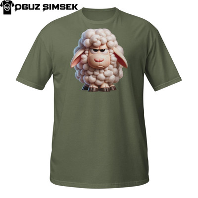 Grumpy Sheep T-Shirt   Funny Angry Cartoon Farm Animal Tee