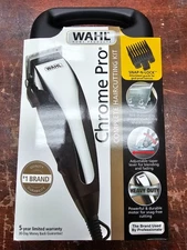 WAHL Chrome Pro Cut Complete Haircutting Kit Black/Chrome Clippers 9670-1201 New