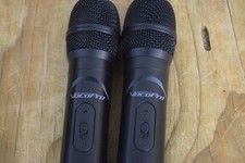 VocoPro Handheld Wireless Microphone Pair 205.80MHz Karaoke Mics With 9V Battery