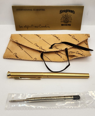 Pierre Cardin Pen Bubble Top Seagram's Mixer Blue Ink Vintage France Collectible