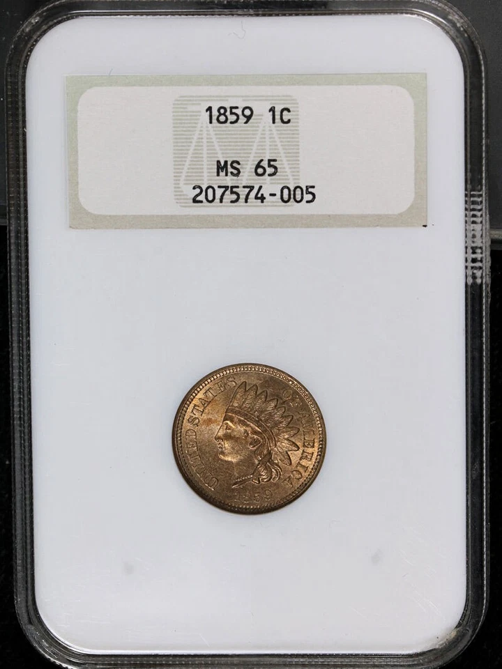 1859 Indian Cent NGC MS65 Superb Eye Appeal Strong Strike - Image 3 of 4