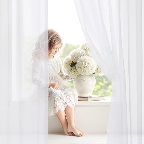 Gardine Voile Weiß 225 Cm Hoch, 2Er Set, KräUselband, Transparent, VorhäNge-image