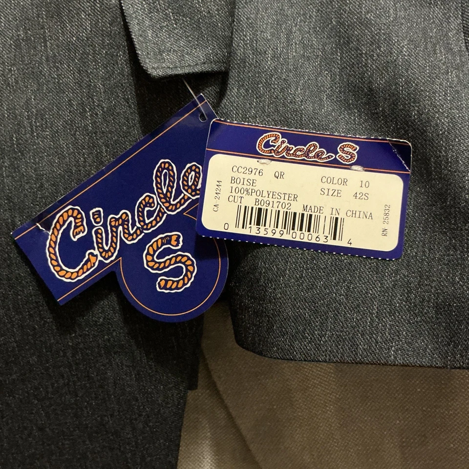 Chaqueta Blazer Circle S Dallas Hombres Corte Occidental Azul 42S NUEVA Con Etiquetas Foto 3 de 4