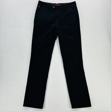 Prada Chino Pants Mens 30 Black Flat Front Straight Leg Logo Dress Casual