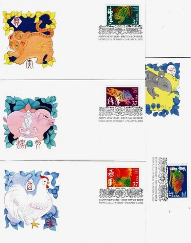Chinese New Years 12 Diff FDC #3895a-l Fleetwood Cachet M6320