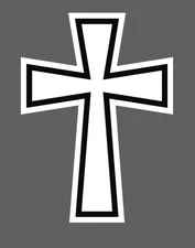 Cross Vinyl Decal Car Truck Cell Phone Laptop Cross Two Tone Sticker