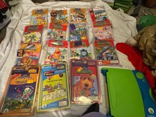 Vintage 2001 Leapfrog LeapPad Console Mega-lot. W/15 Books  Cartridges, 3 New