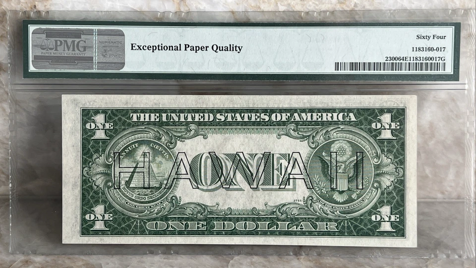 1935A $1 Silver Certificate Block Hawaii Overprint PMG 64 EPQ RARE LC Block - Image 4 of 4