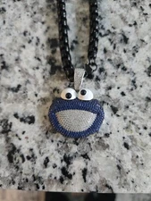 Cookie Monster Pendent with Necklace & Bracelet Sesame Street