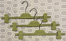 Gucci Set of 3 Green Flocked Covered Plastic Coat, Pants  Skirt Hangers