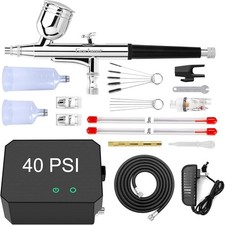 Gocheer Airbrush Kit with Air Compressor 40 PSI Dual Action Paint Spray Set