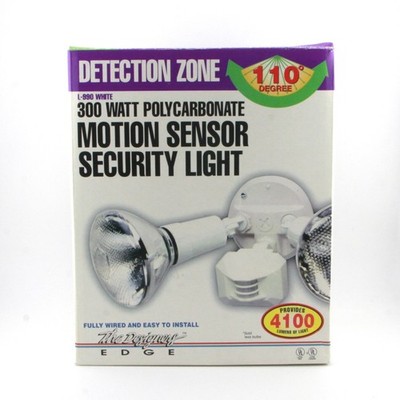 Designers Edge L-990 WHITE 300 Watts Par Flood 110° Motion Sensor Security Light