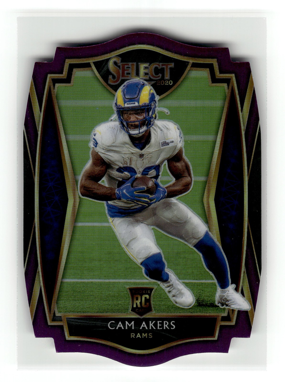 Cam Akers 2020 Panini Select #155 Rookie Rams Purple Prizm Die Cut RC