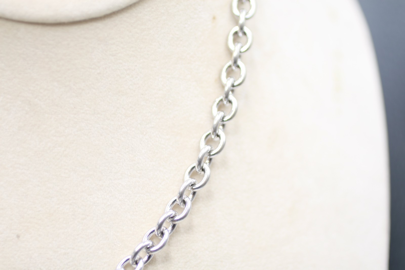 Solid Sterling Silver Heart Charm Tag Choker Neck… - image 5