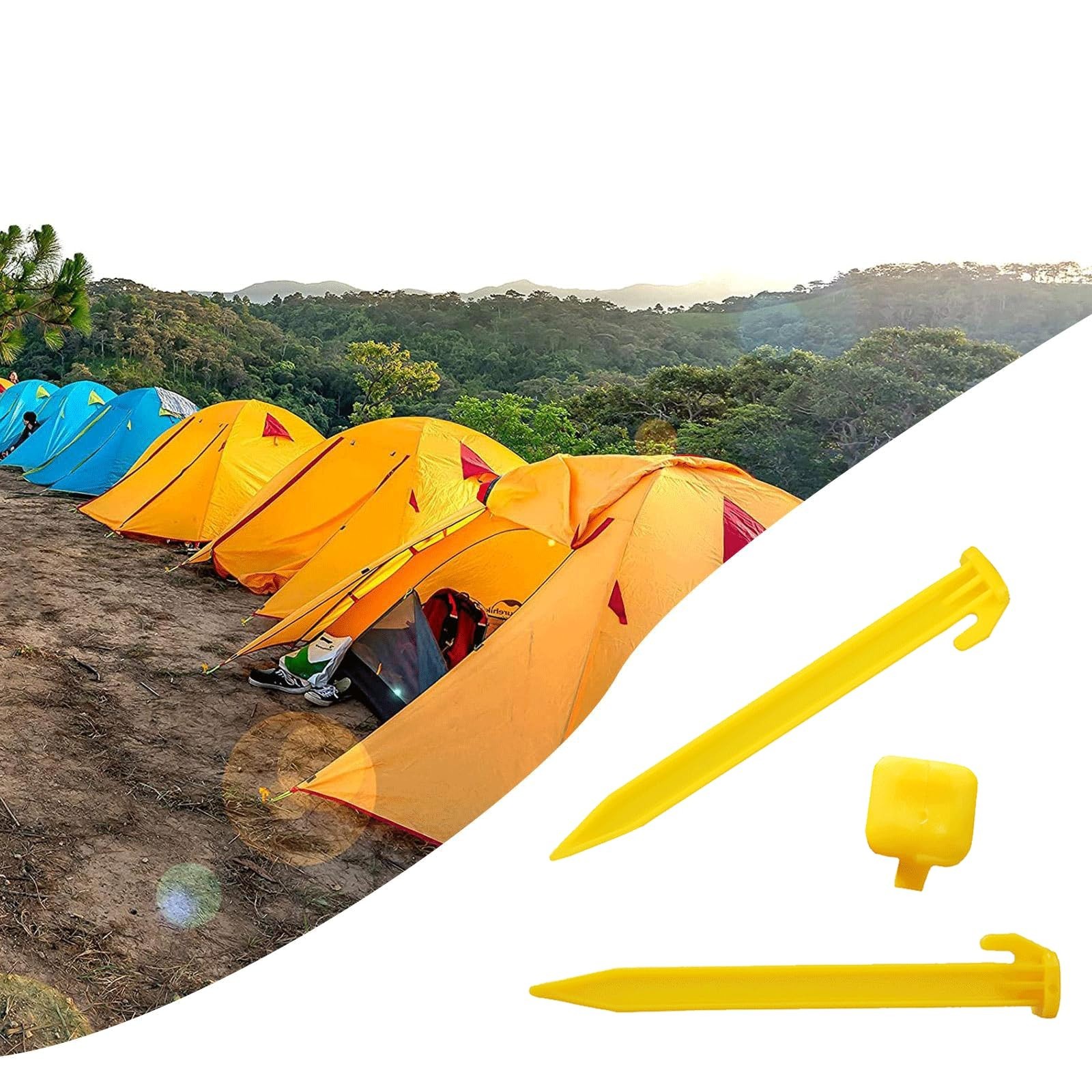 12PCS Plastic Tent Stakes Camping Accessories Camping Tent Stakes Heavy Duty ...