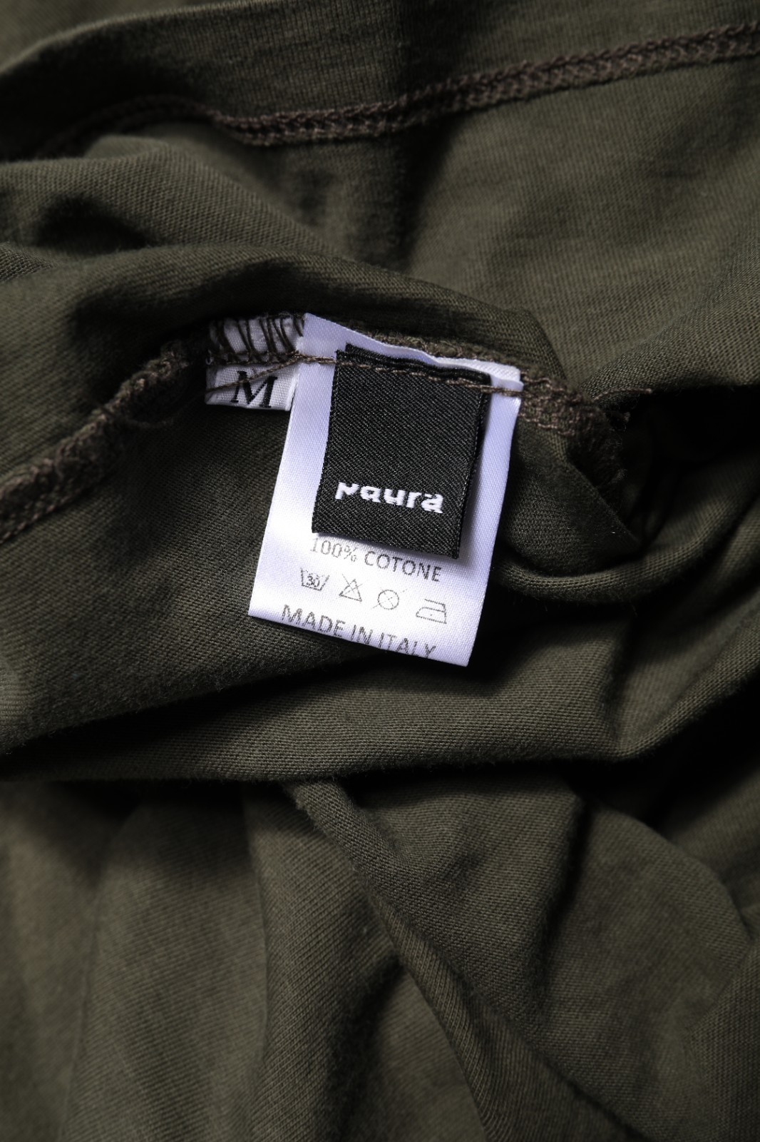 PAURA T-shirt Army Green Cotton Round Neck Short Sleeves IT48/US38/M RRP 200usd image 8