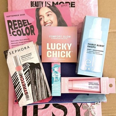 NIB IPSY Glam Bag SEPT 2026: 5 Products + Cosmetic Bag + Product Guide