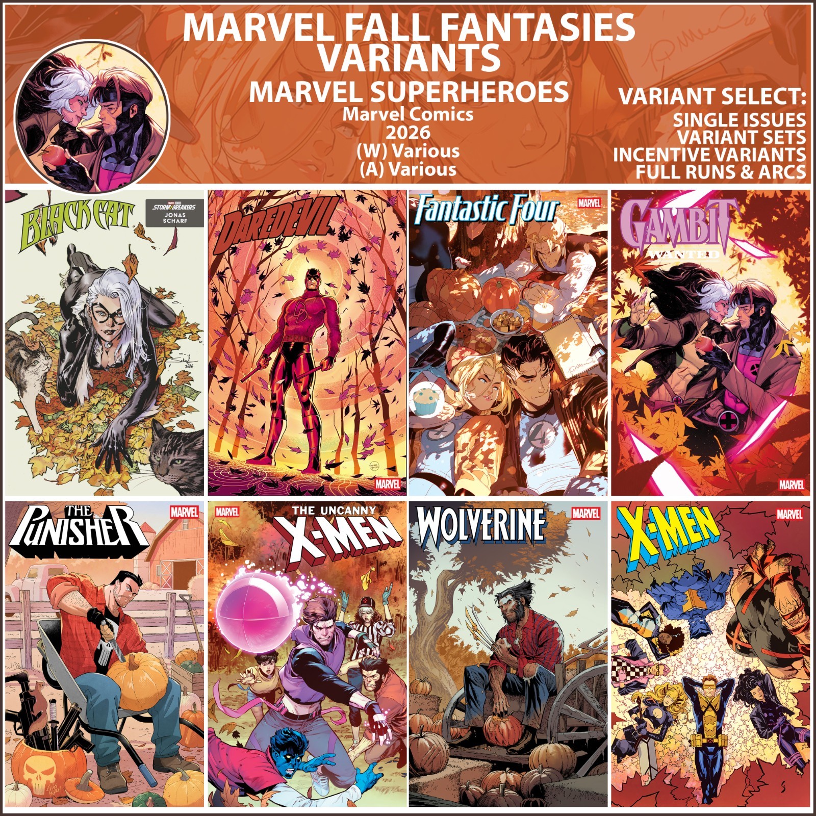 Marvel Fall Fantasies Variants (2026) Marvel Comics COVER SELECT