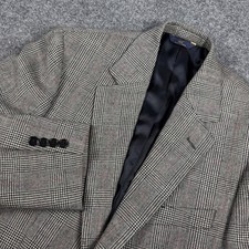 VTG Brooks Brothers 346 Mens 40R 100 Wool Glen Plaid Blazer Sport Coat Gray Red