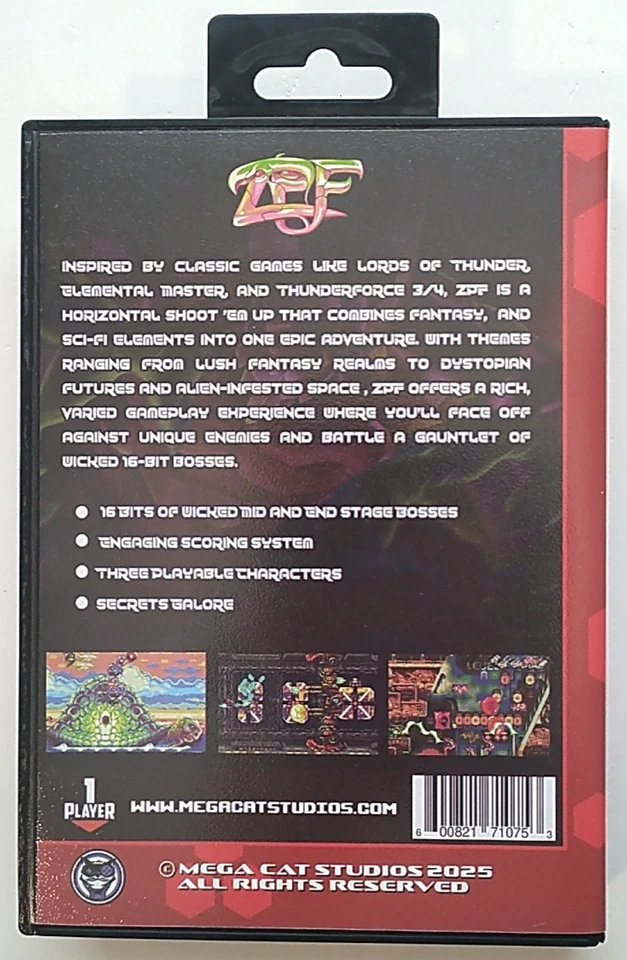 Sega Genesis: ZPF Schmup (Kickstarter Edition) - Splatter Soft 2025 - CIB New - Image 3 of 4