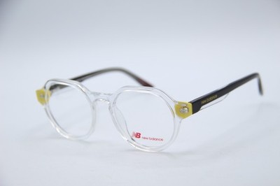 NEW NEW BALANCE NB4166-1 CLEAR BLACK YELLOW AUTHENTIC EYEGLASSES 47-18