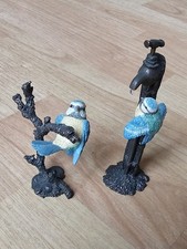 TWO BOWBROOK STUDIOS WORCESTER BLUE TIT BIRD ORNAMENT FIGURINES