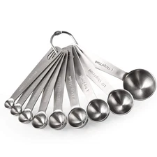 Measuring Spoons: 18/8 Stainless Steel Measuring Spoons Set of 9 Piece: 1/16 ...