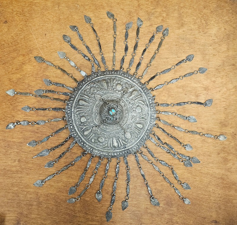Antique 500 Silver Ottoman Turkish Wedding Tepelik Headdress | Late 19th Century