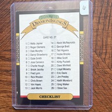 Leaf 1987 Canadian Diamond Kings Checklist #27 Baseball Base Set Trading Card