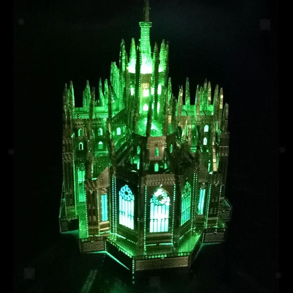 3D Metal Puzzle Building Toy Cathedral Figurine Model Home - Image 4 of 4