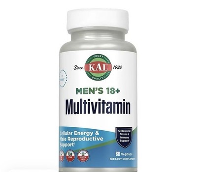KAL Men s 18+ Multivitamin   60 VegCaps | Energy, Immune & Reproductive Support