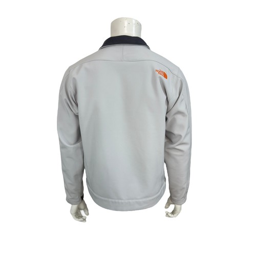 The North Face Jacket Men's Medium Gray W/ Orange Logo Full Zip Soft Shell T183 - Picture 8 of 14