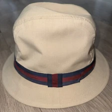 Vintage Stetson Fairway Pork Pie Bucket Hat With Striped Band Size Medium