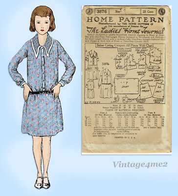 Ladies Home Journal 3876: 1920s Uncut Teens Day Dress Size 14 VTG Sewing Pattern | eBay Ladies Home Journal 3876: 1920s Uncut Teens Day Dress Size 14 VTG Sewing Pattern | eBay