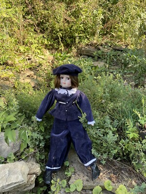 Vintage Doll. victorian style musical porcelain doll, Boy | eBay