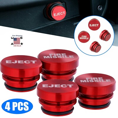 custom car cigarette lighter 4PCS Universal Fire Missile Eject Button Car Cigarette Lighter Cover  Accessories