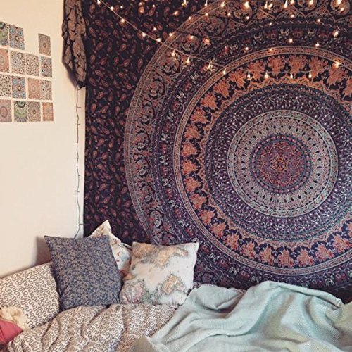 Twin Hippie Indian Tapestry Elephant Mandala Throw Wall Hanging Gypsy ...