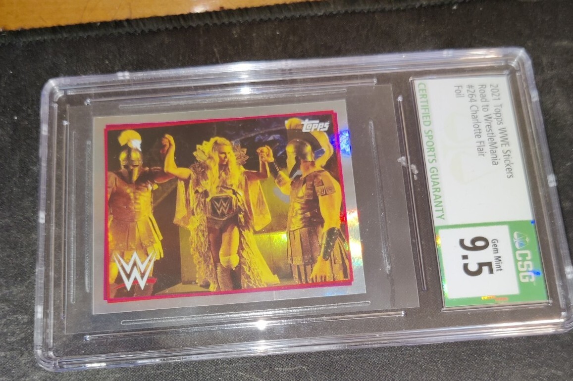 2021 Topps WWE Road To Wrestlemania #264 Charlotte Flair Foil CSG 9.5 GEM MINT