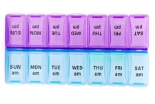 Pillit Pill Box Organizer with 14 Compartments - 7 Day Supply AM PM