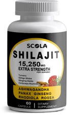 Himalayan Shilajit 9000mg 60 Caps 100% Pure Extract Fulvic Acid for Energy Boost